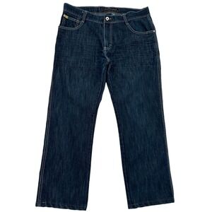 Southpole Men Jeans Big Pockets Dark Wash Size 34x30 Relaxed Fit Denim Pants